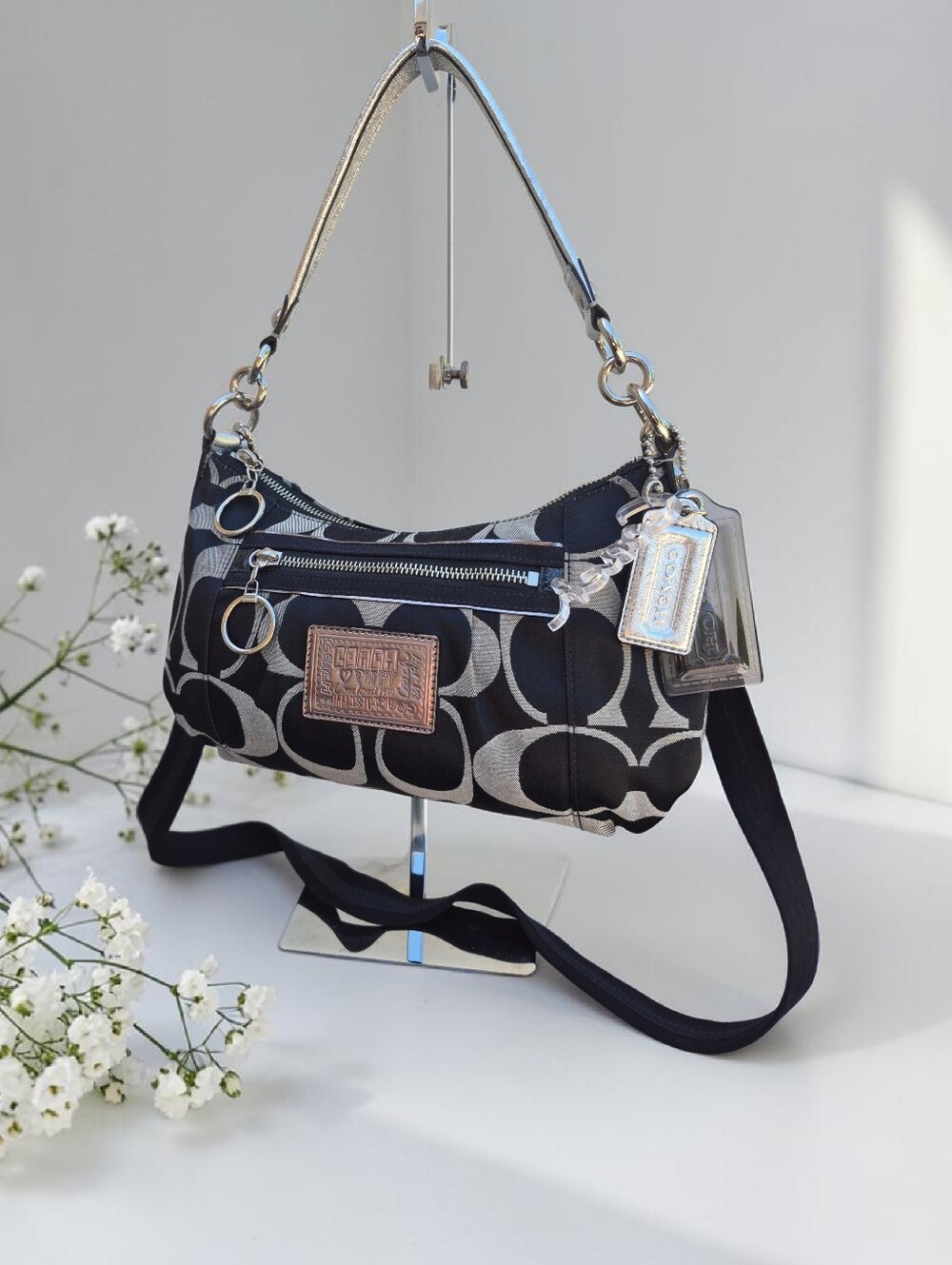 Coach Poppy Signature Hobo Crossbody Bag